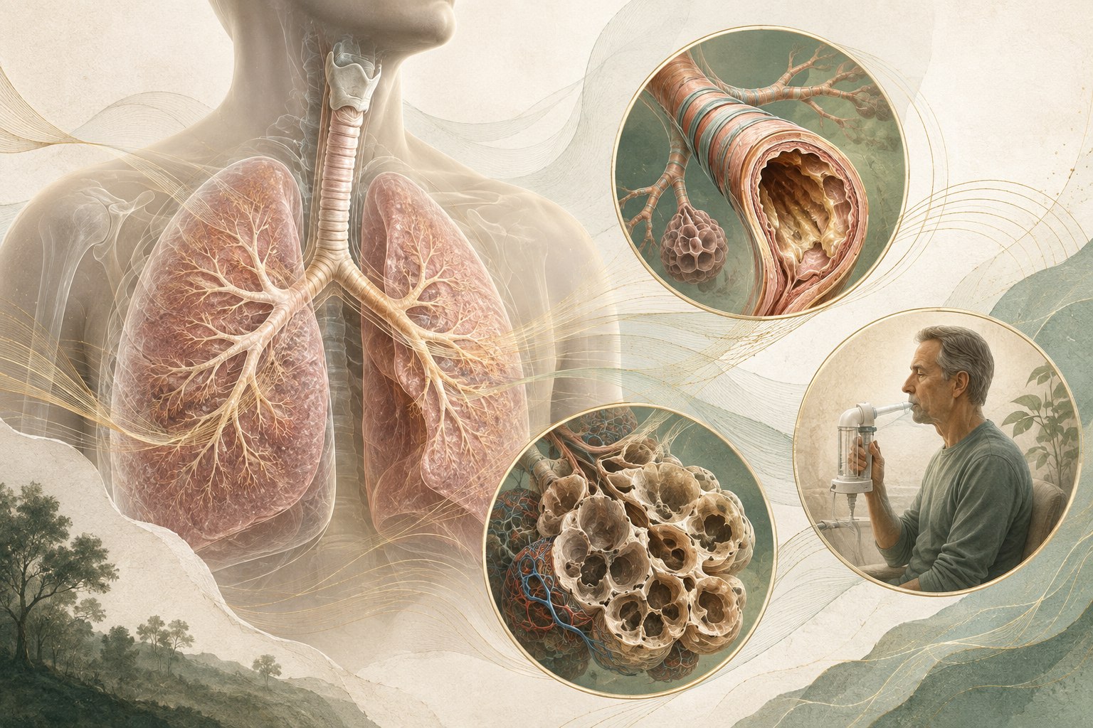 Educational visual for respiratory / pulmonary condition guides