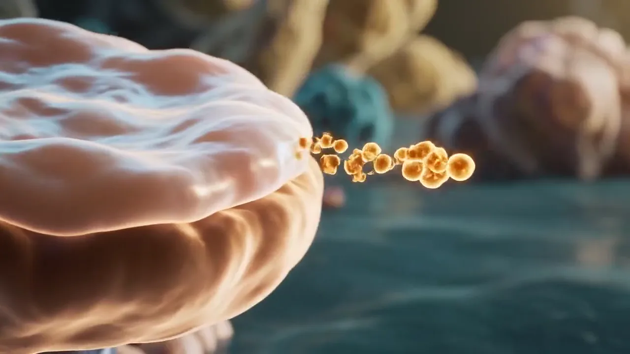 Illustrative macro film comparing a living mesenchymal stromal cell and the extracellular vesicles it releases