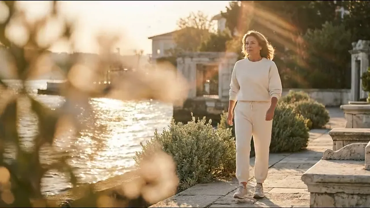 Illustrative film moving from a patient in warm daylight into a golden ribbon of light and on to a slender blood vessel with fine nerve fibres running alongside it