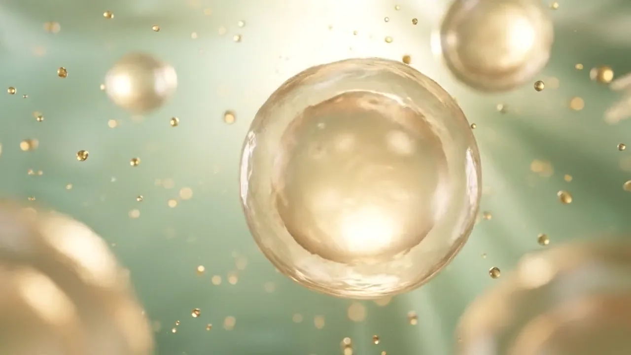 Illustrative film orbiting a mesenchymal stem cell as fine branching vessels resolve around it